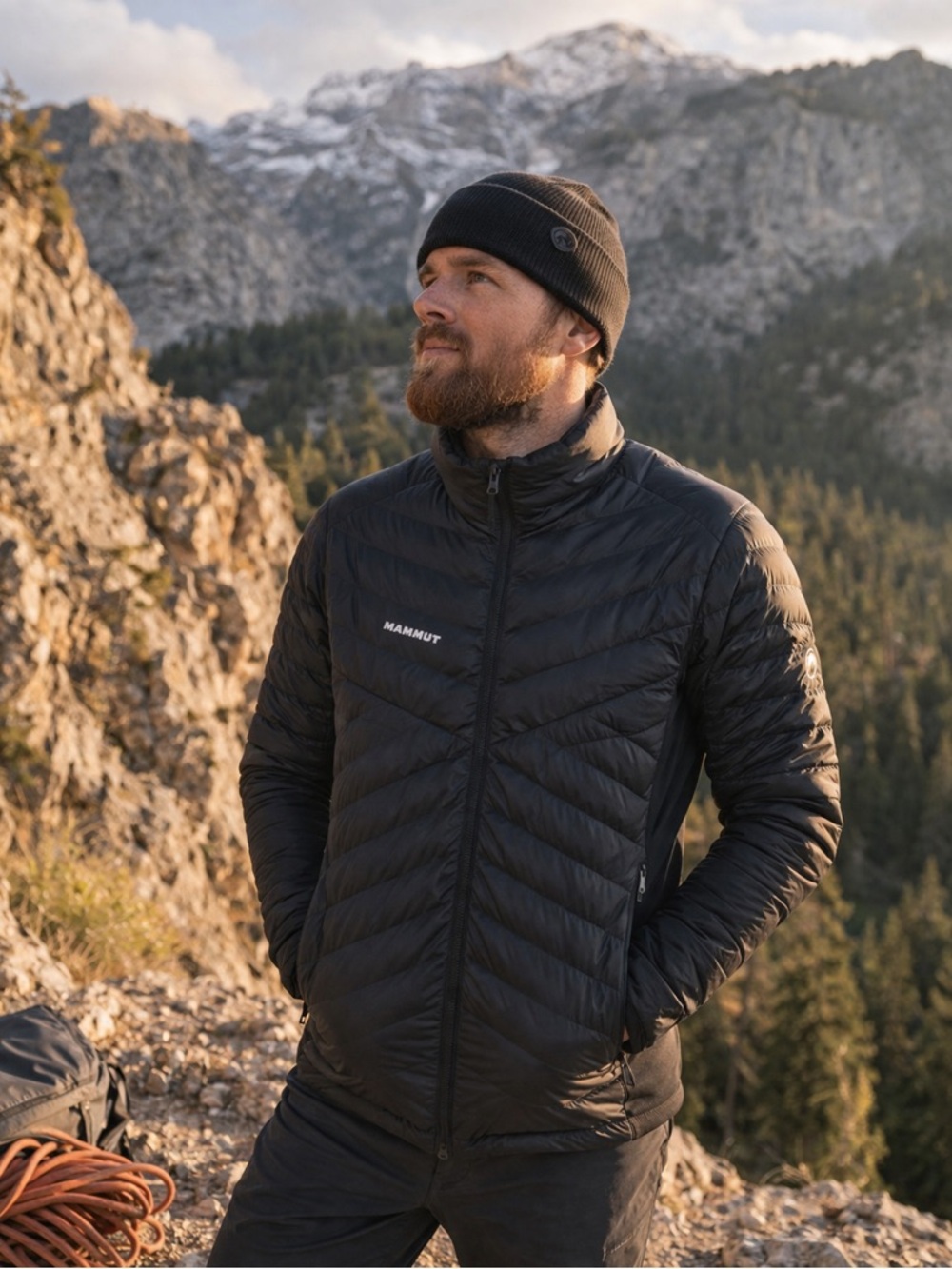 Mammut Albula IN Hybrid Down Jacket Men’s Small Black Lightweight Puffer